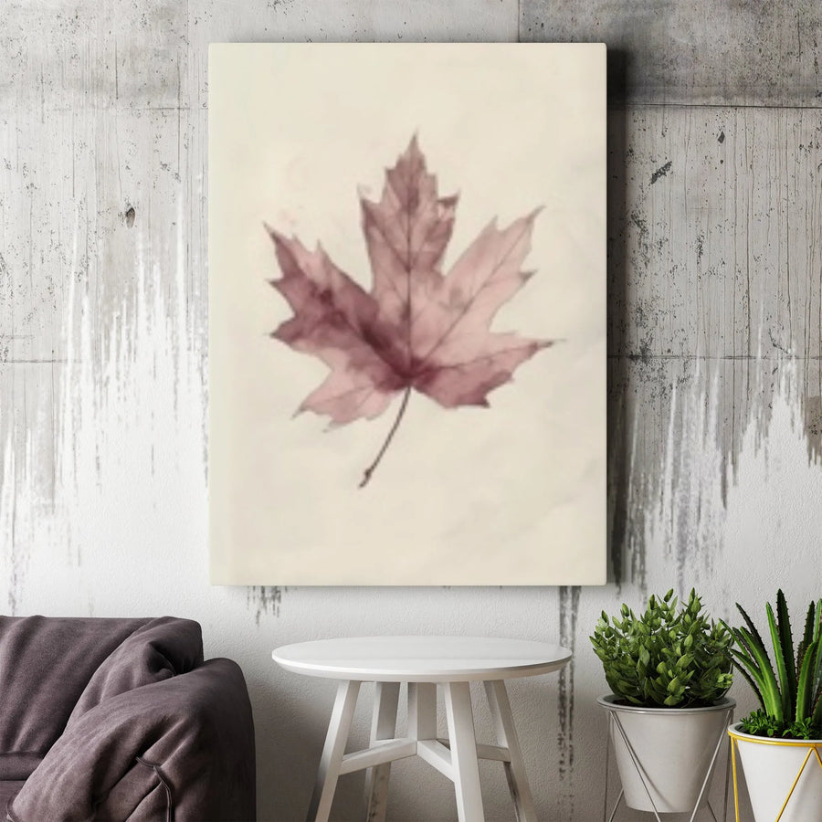 Maple Leaf Canvas Wall Art | Minimalist Autumn Botanical Print | Premium Fade-Resistant Ink | Rustic Farmhouse Home Decor Gift