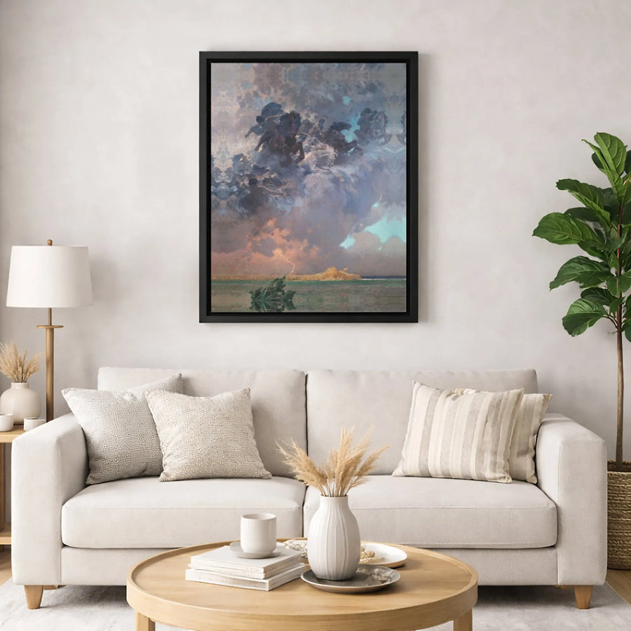 Ride Of The Valkyries Canvas Wall Art | Norse Mythology Painting Print | Premium Fade-Resistant Decor | Gothic Home & Office Wall Decor