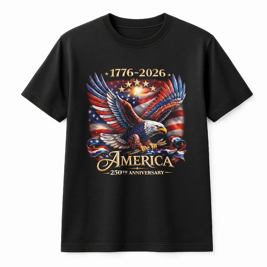 America 250th Anniversary T-Shirt | Commemorative 1776-2026 Bald Eagle Graphic | Premium Cotton Blend Sweatshirt | Collector's Patriotic Gift