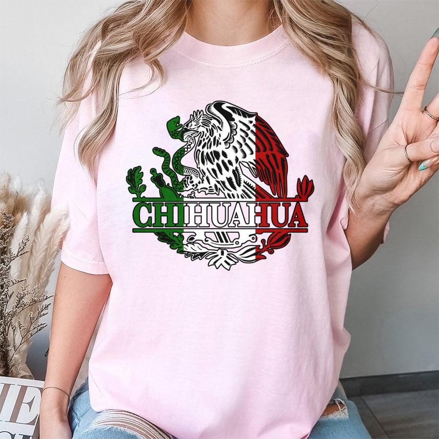 Chihuahua Mexico T-Shirt | Mexican Eagle Emblem Design | Premium 100% Cotton Tee | Heritage Pride Gift For Men and Women