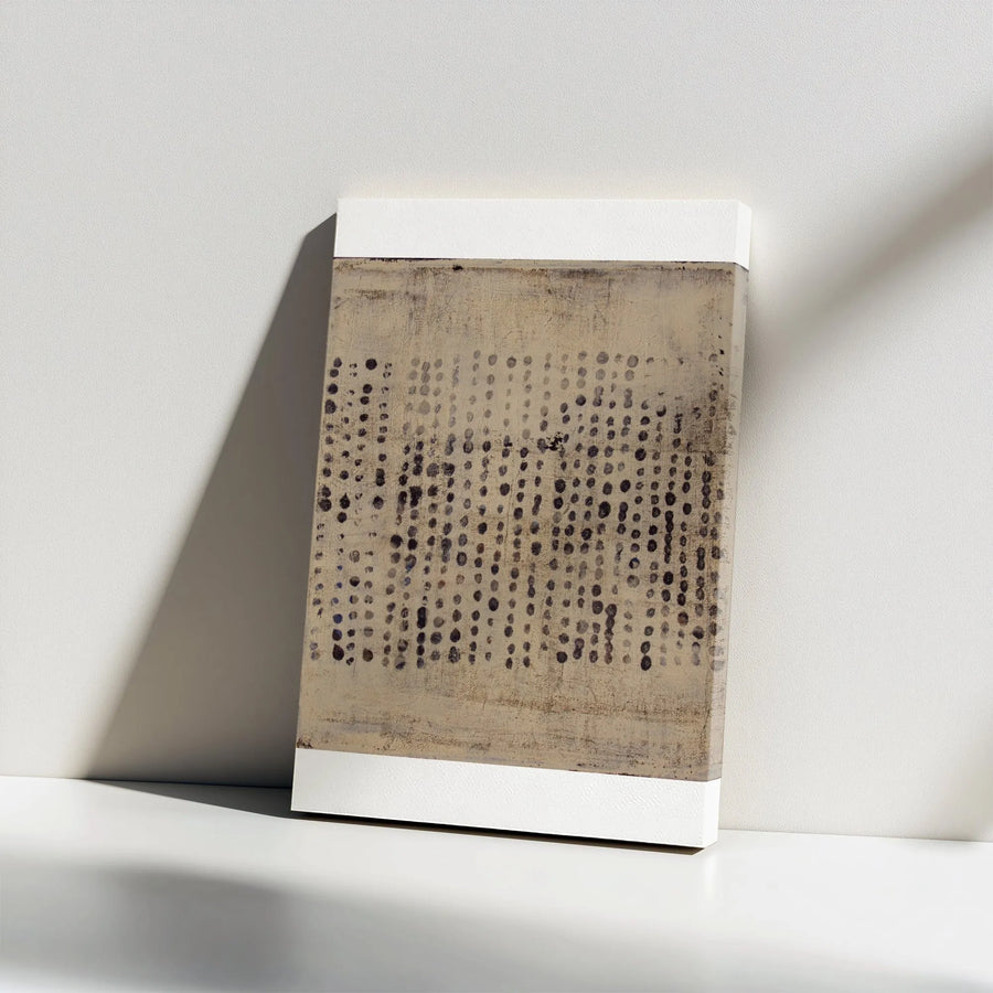 Abstract Dot Canvas Art | Distressed Textural Pattern Print | Premium 1.25" Thick Gallery Wrap | Modern Neutral Home Decor Gift