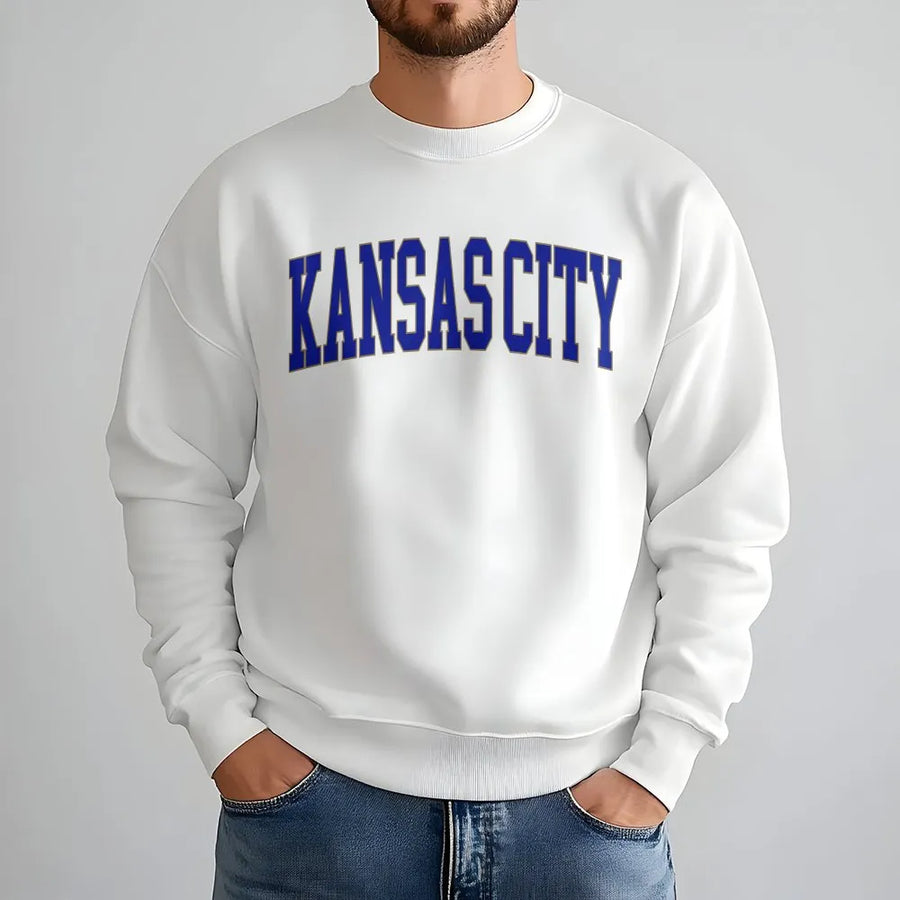 Kansas City Sweatshirt | Vintage Collegiate Arch Logo | Soft Cotton Graphic Tee | Missouri Souvenir Gift for Men and Women