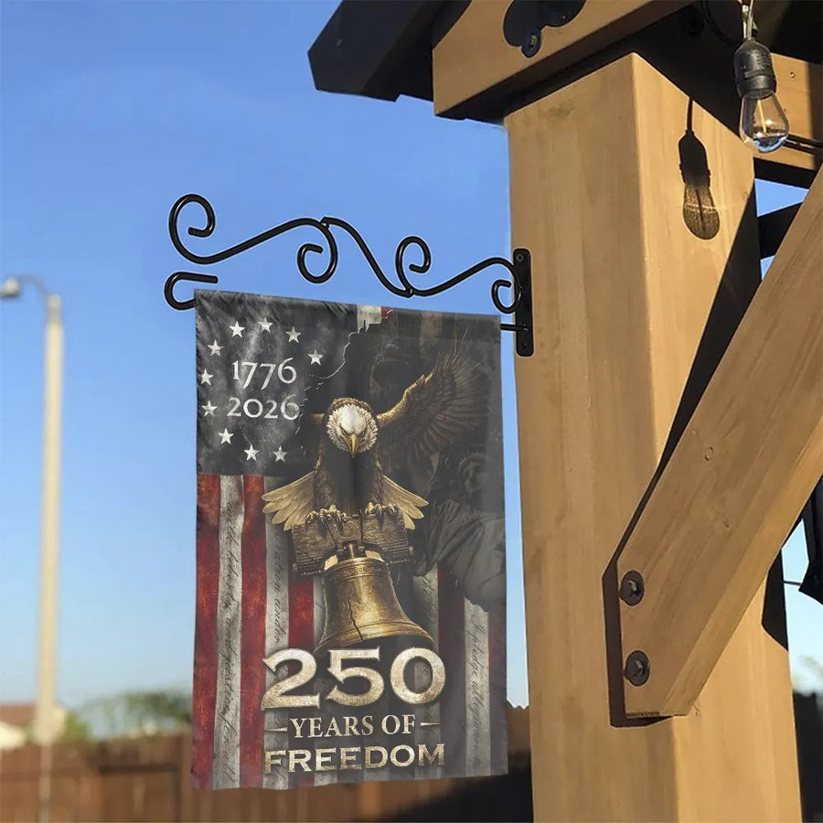 Patriotic 250th Anniversary Garden Flag | 1776-2026 Years of Freedom Design | Double Sided Polyester | Collector's USA Yard Decor Gift