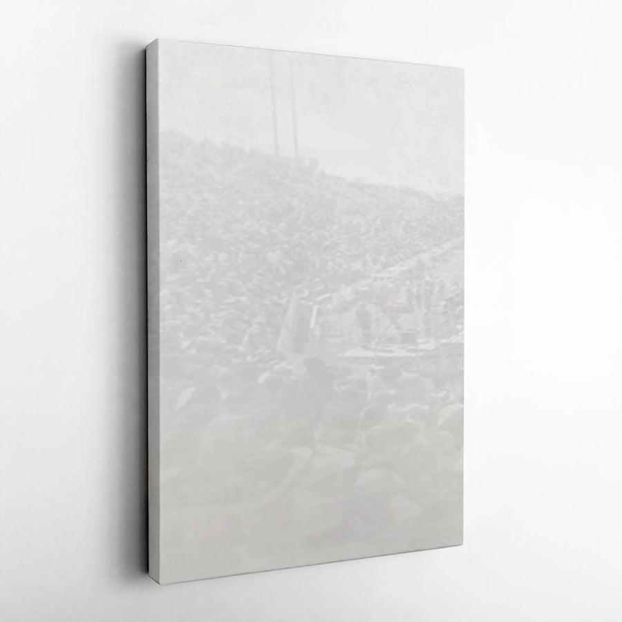 Historic Event Canvas Print | Vintage Black and White Crowd Photography | Premium Thick Gallery Wrap | Collector's Wall Decor Gift for History Buff