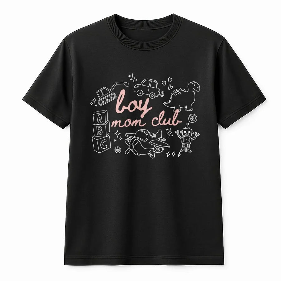 Boy Mom Club Comfort Colors Shirt | Cute Toy Doodle Graphic Tee | Premium Soft Cotton | Gift for New Moms, Mother's Day