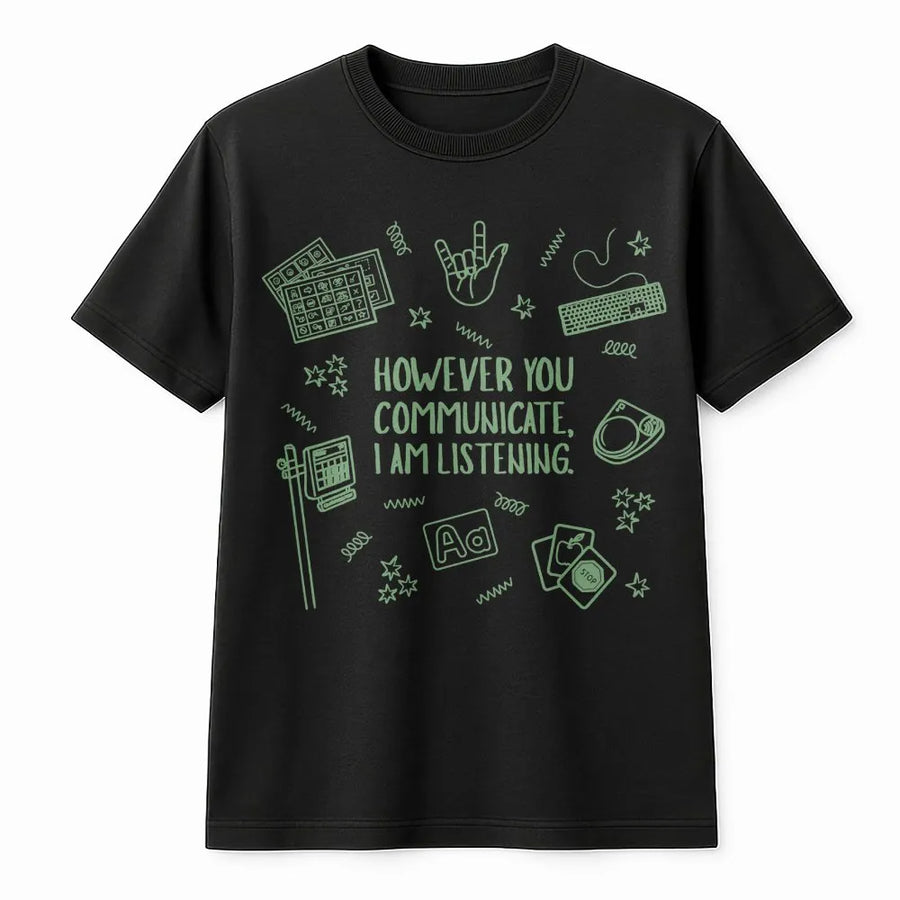 SPED Teacher Communication Shirt | AAC & Sign Language Graphic | Soft Cotton Unisex Tee | Gift for Speech Pathologist