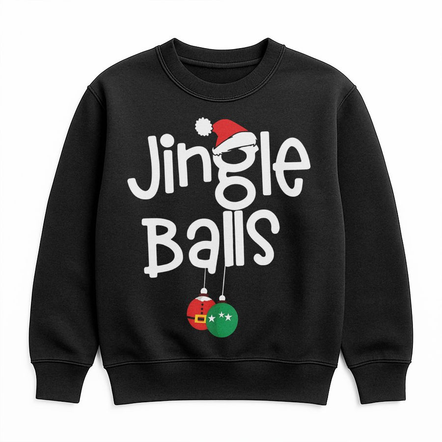 Jingle Balls Christmas Sweatshirt | Funny Holiday Graphic Crewneck | Soft Cotton Blend | Naughty Humorous Gift for Adults Couples Matching Outfit