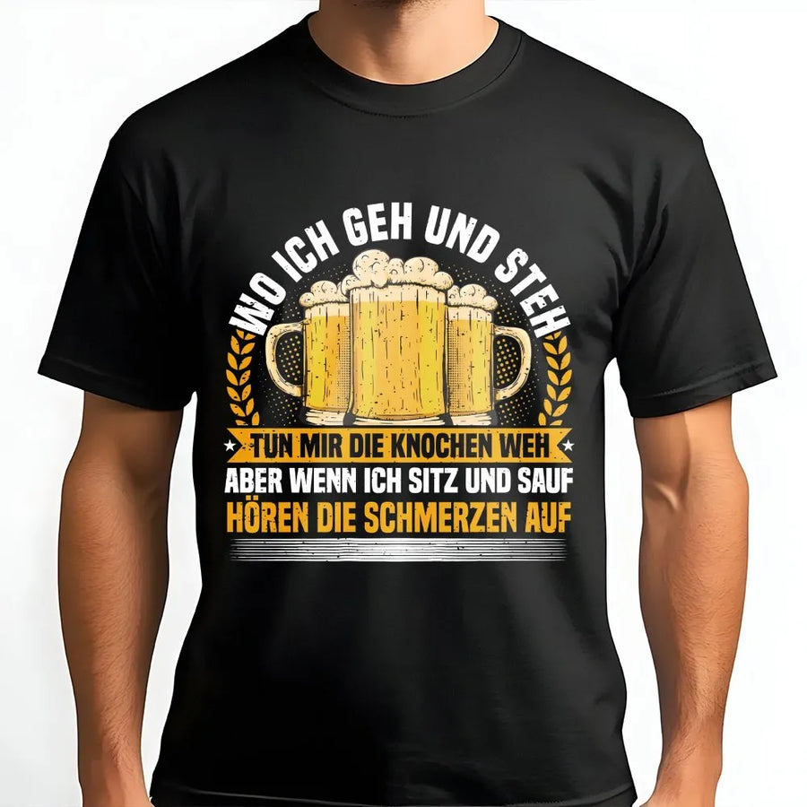 Lustiges Bier Spruch T-Shirt | Biertrinker Spruch Grafik | Premium Baumwolle Shirt | Geschenk für Männer Papa Opa Party