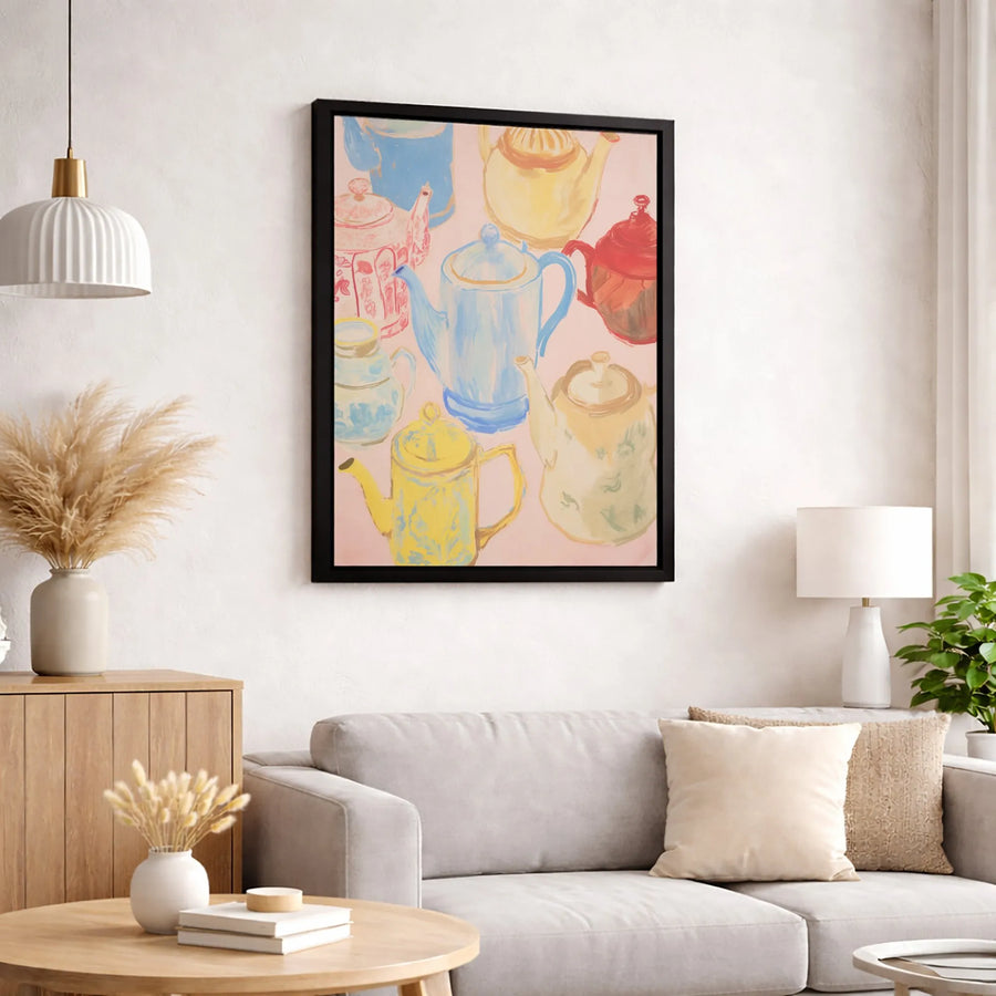 Colorful Teapot Canvas Print | Whimsical Kitchen Wall Art | Premium Gallery Wrapped Decor | Gift For Tea Lovers And Home Decor Enthusiasts
