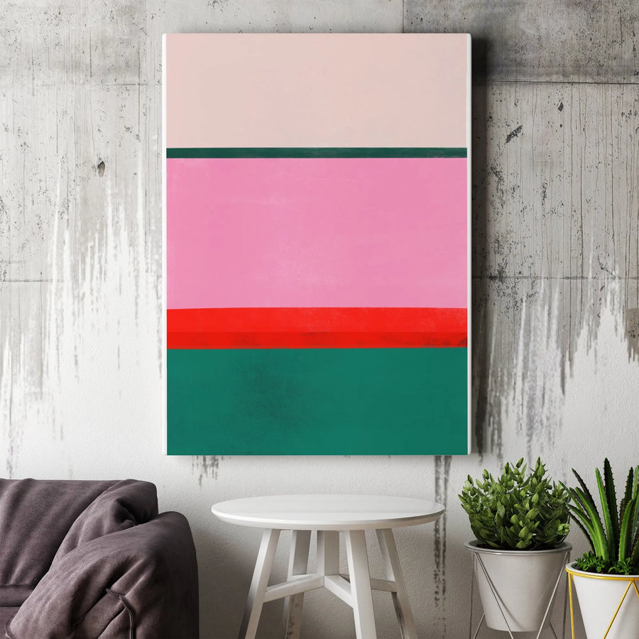Abstract Color Block Vertical Canvas | Minimalist Geometric Painting Print | Premium Thick Gallery Wrap Canvas | Modern Home & Office Decor Gift