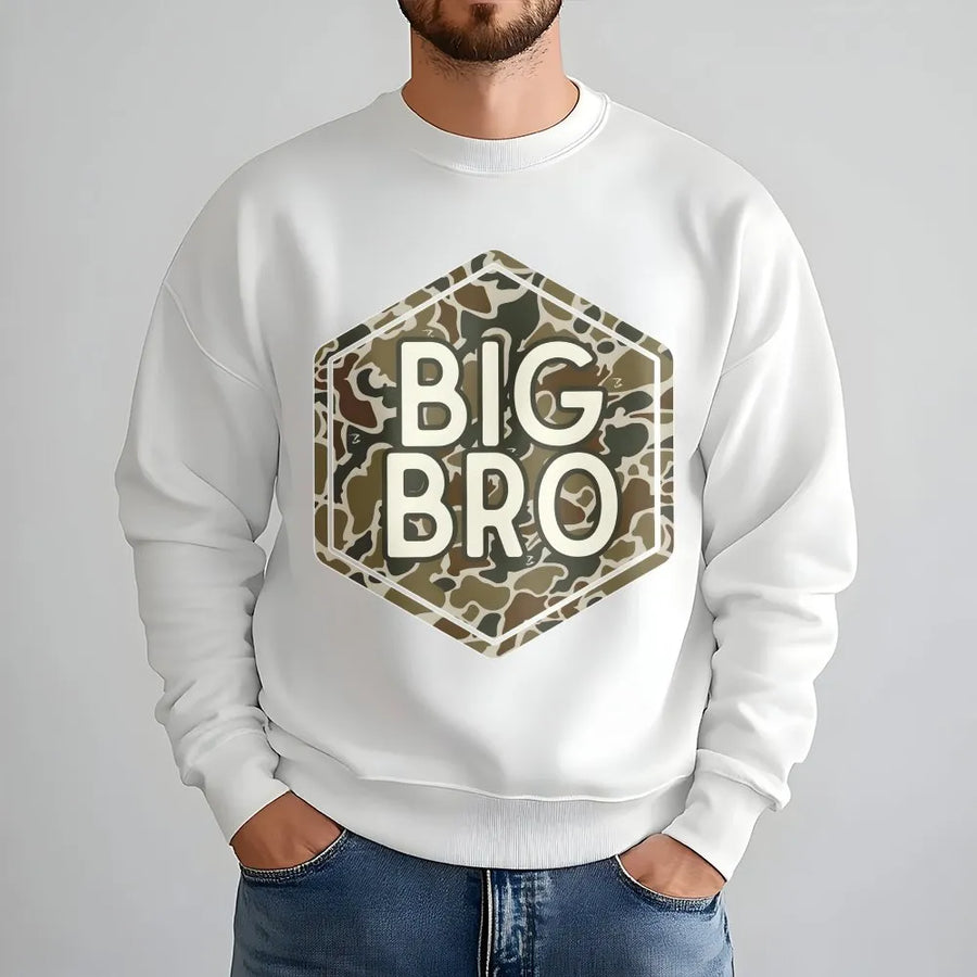Matching Brother Shirts | Big Bro & Lil Bro Camo Graphic Tee | Soft Cotton | Pregnancy Announcement Gift for Boys
