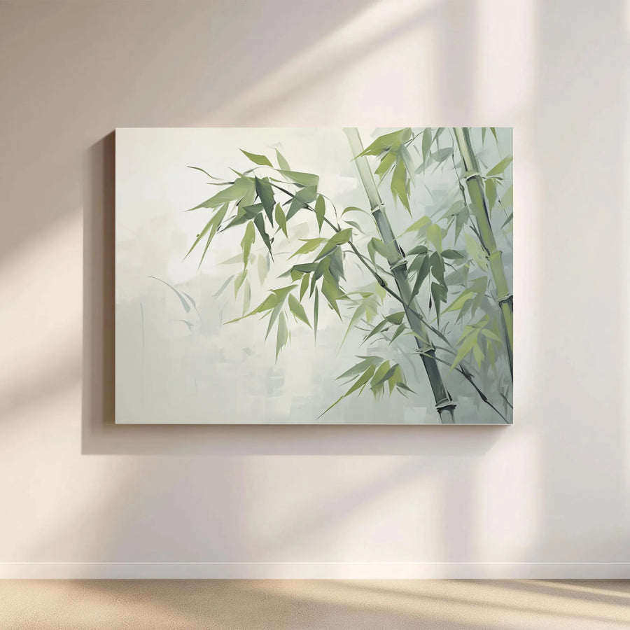 Bamboo Wall Art Canvas | Zen Botanical Nature Print | Gallery-Quality 1.25-Inch Stretched Frame | Minimalist Home Decor Gift