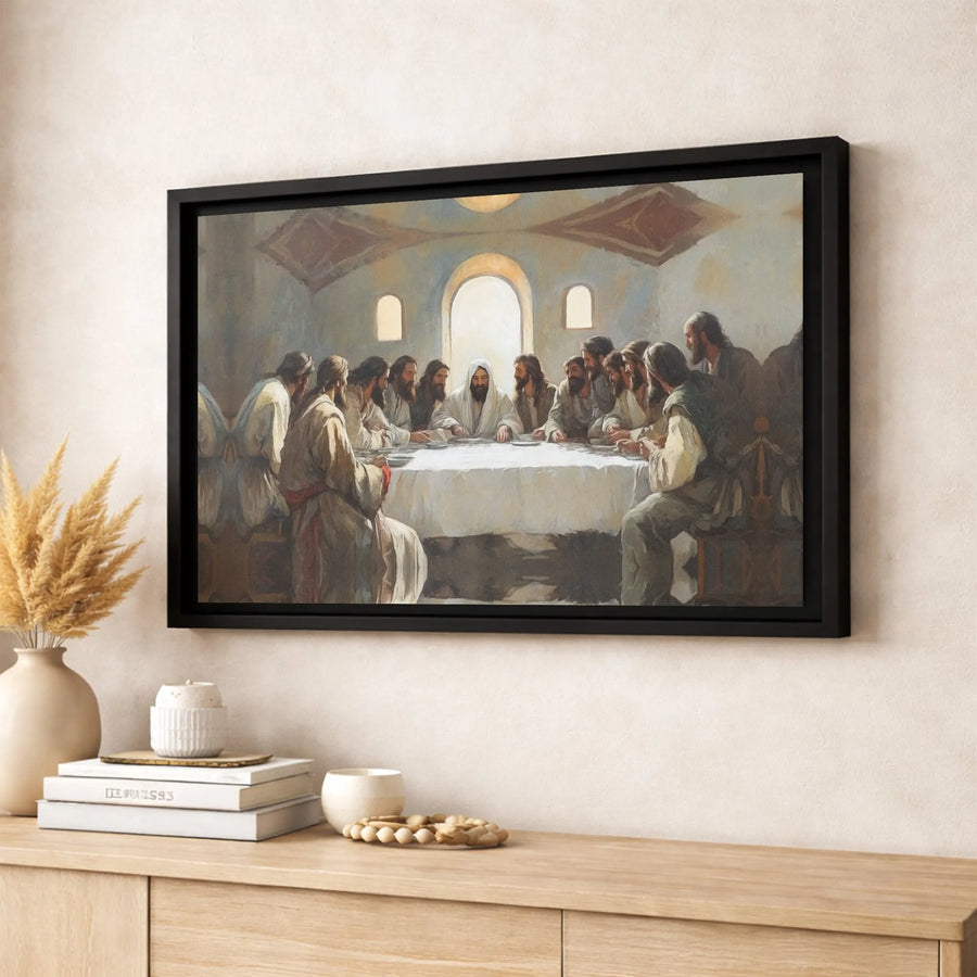 The Last Supper Canvas Print | Religious Jesus And Apostles Wall Art | Premium Fade-Resistant Gallery Wrap | Christian Home Decor Gift