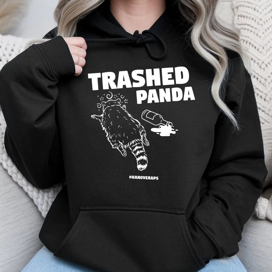 Trashed Panda Hoodie | Funny Raccoon Drunk Graphic Sweatshirt | Premium Cotton Blend | Gift for Animal Lover & Party Animal