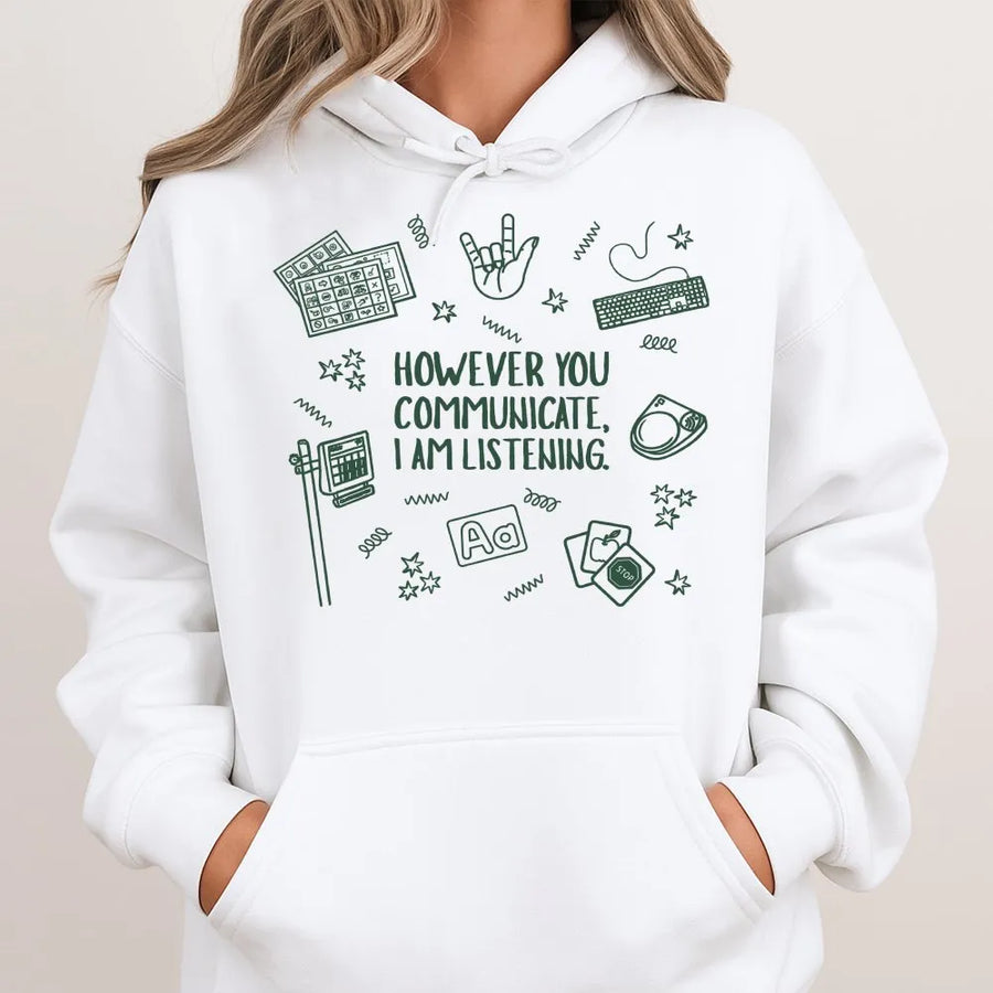 SPED Teacher Communication Shirt | AAC & Sign Language Graphic | Soft Cotton Unisex Tee | Gift for Speech Pathologist