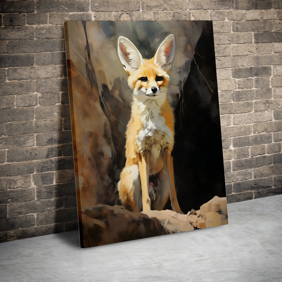 Fennec Fox Wall Art | Painterly Desert Animal Portrait | Premium Gallery-Wrap Canvas | Nature-Inspired Home Decor Gift