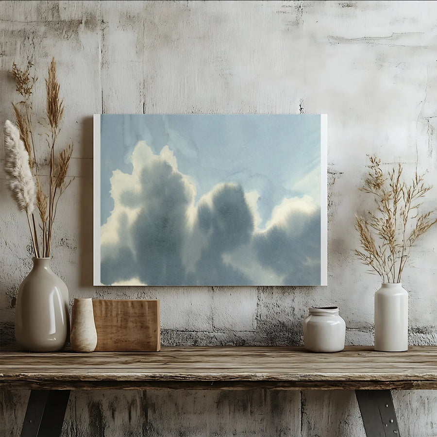 Abstract Cloud Canvas Wall Art | Atmospheric Watercolor Sky Painting | Premium Gallery Wrap Canvas | Modern Home Decor Gift