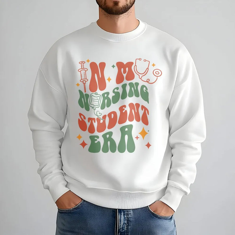 Sweat-shirt Future Infirmière | Design Rétro « In My Nursing Era » | Mélange de Coton Doux | Cadeau pour Étudiante en École d’Infirmières