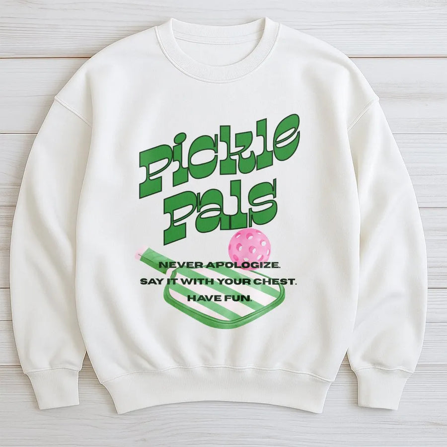 Pickleball Sweatshirt | Pickle Pals Graphic Tee | Premium Cotton Blend | Gift For Pickleball Player