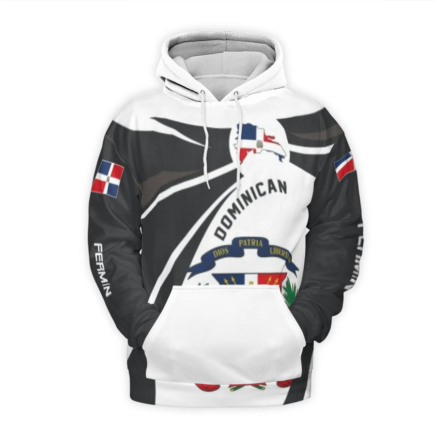 Dominican Republic Hoodie | Flag and Coat of Arms 3D Graphic | Premium Brushed Fleece Lining | Cultural Pride Gift for Dominican Men and Women