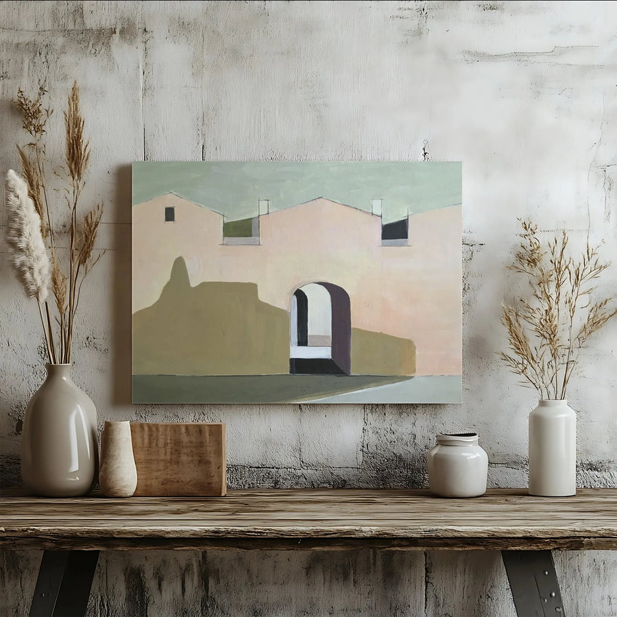 Minimalist Architecture Canvas | Modern Abstract Cityscape Painting | Premium Gallery Wrapped Art | Living Room Decor Gift