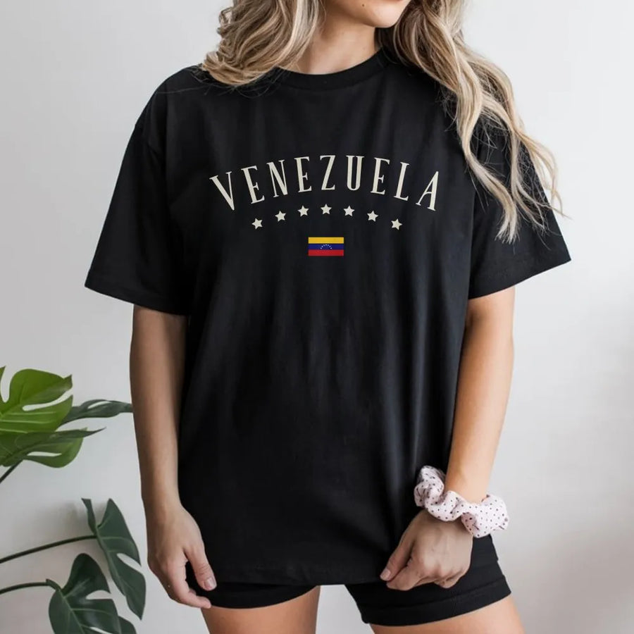 Venezuela T-Shirt | Minimalist Flag Graphic with Stars | Premium Soft Cotton Tee | Patriotic Gift for Venezuelans and Proud Latin American Heritage