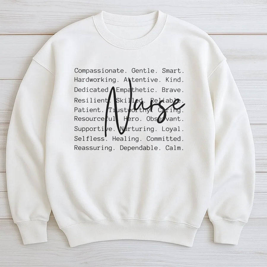 Nurse Sweatshirt | Inspirational Word Definition Design | Premium Cotton Blend | Nursing School Graduation Gift for RN CNA LPN