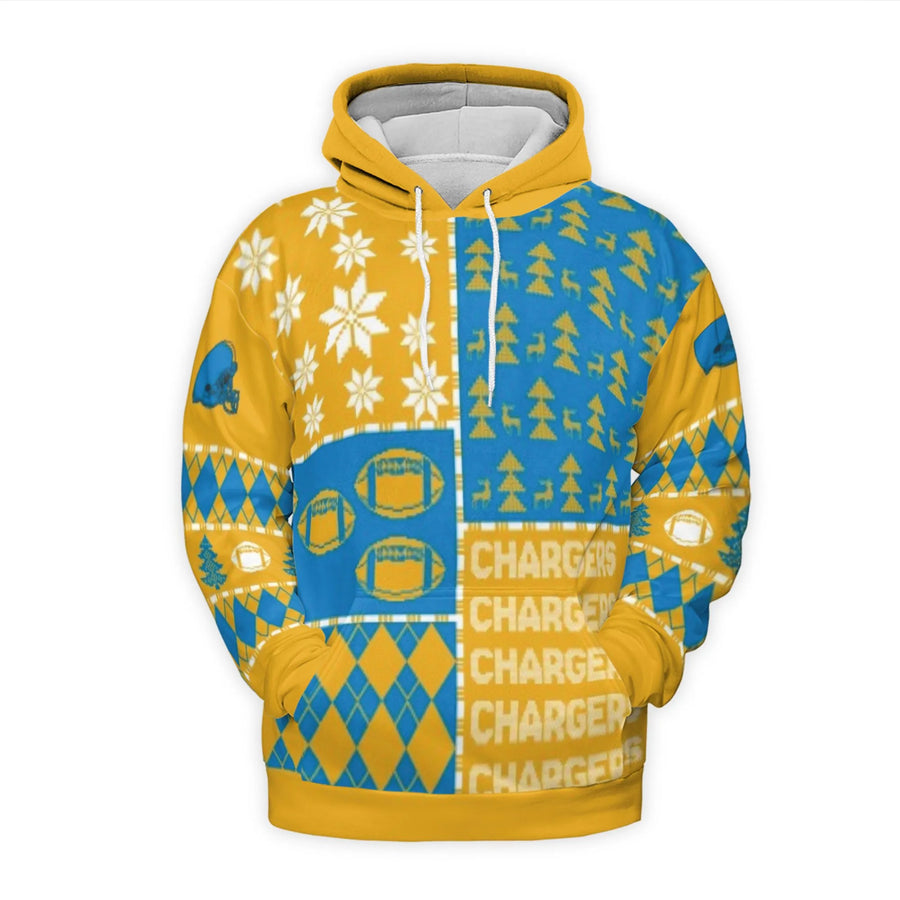 Chargers Los Angeles Football Ugly Christmas 3D Hoodie