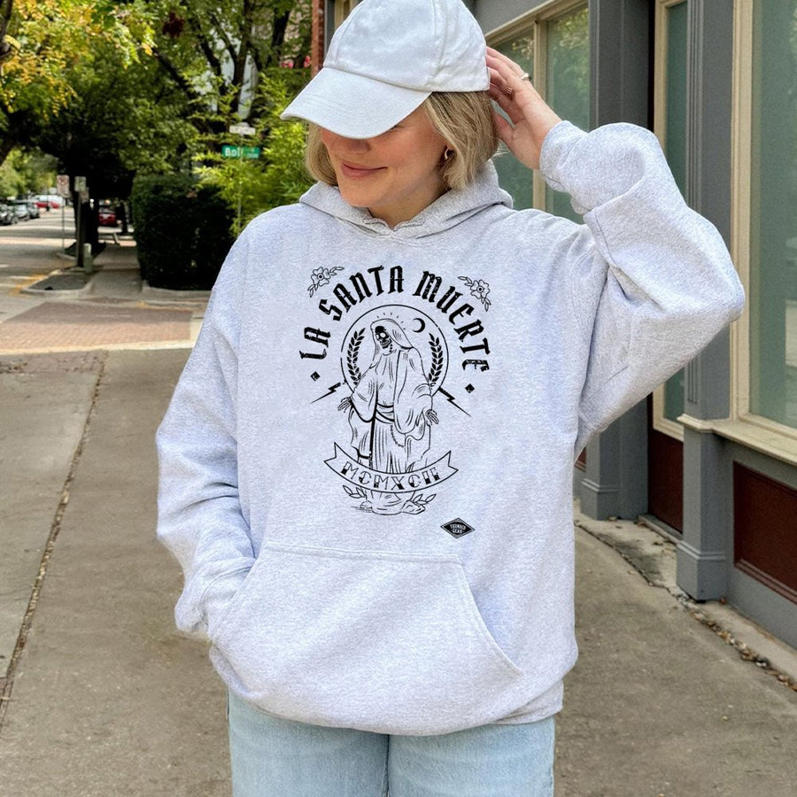La Santa Muerte Hoodie | Graphic Skeleton Grim Reaper Apparel | Premium Cotton Blend | Unisex Streetwear Gift for Occult Art Lovers