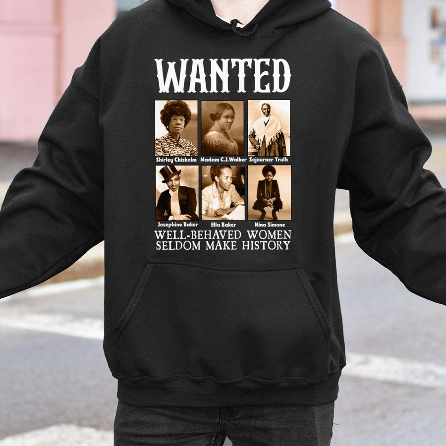 Black History Month Hoodie | Iconic Women Leaders Wanted Graphic | Premium Cotton Blend | Empowerment Gift for Activists and Educators