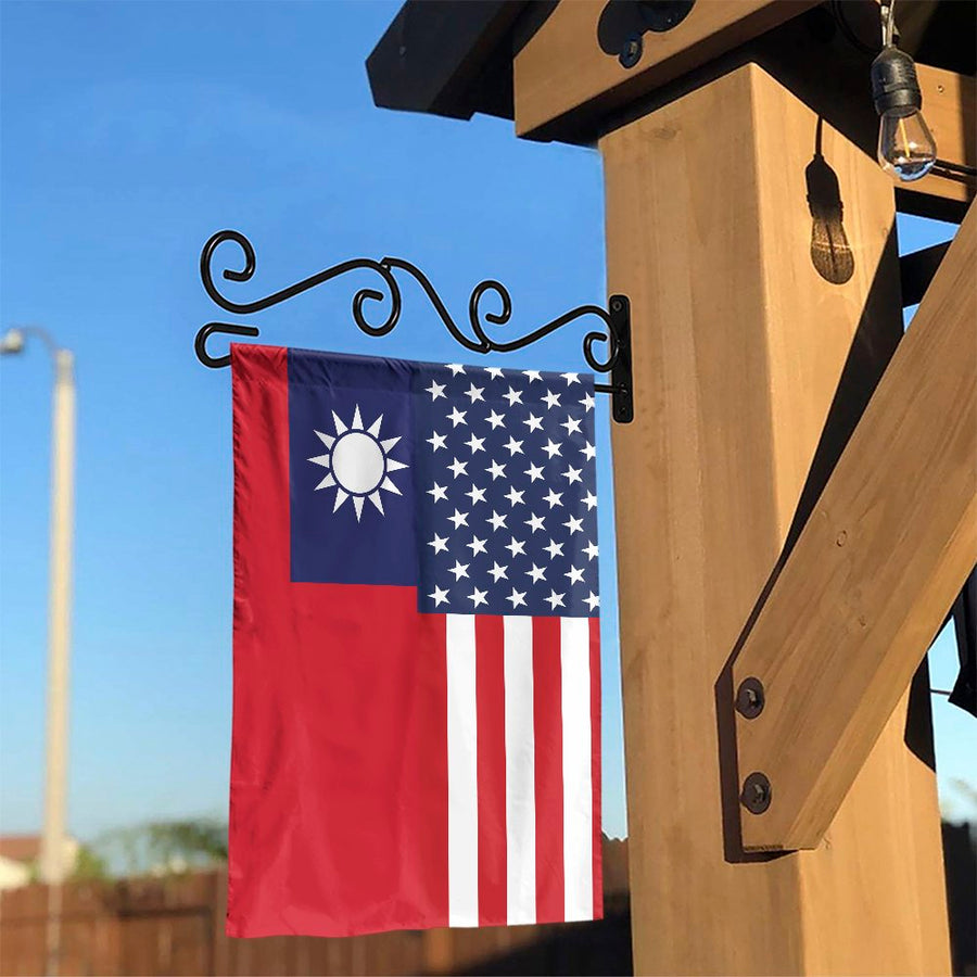 Taiwan American Flag | Dual Nationality Patriotic Garden Banner | Weather-Resistant Polyester Decor | Double-Sided Outdoor Gift