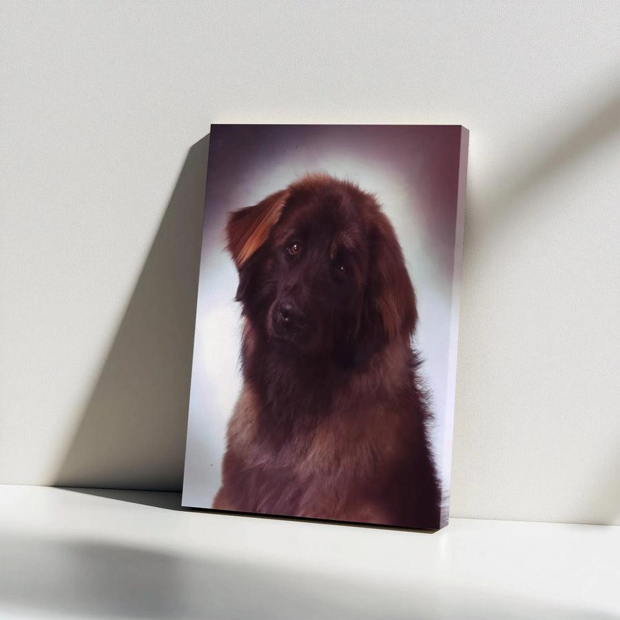 Leonberger Dog Canvas Wall Art | Vintage Style Pet Portrait | Premium Gallery Wrapped Print | Unique Dog Lover Home Decor Gift