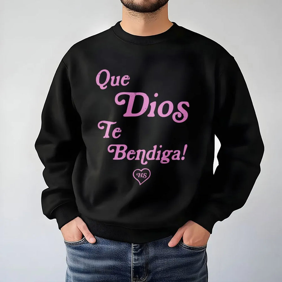 Dios Te Bendiga Sweatshirt | Spanish Faith Blessing Design | Premium Cotton Blend | Christian Gift for Women & Men