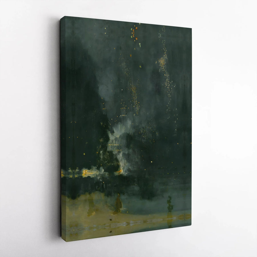 Dark Moody Abstract Canvas Wall Art | Gold Accents Modern Oil Style | Gallery Wrapped Premium Quality | Statement Decor for Living Room Office