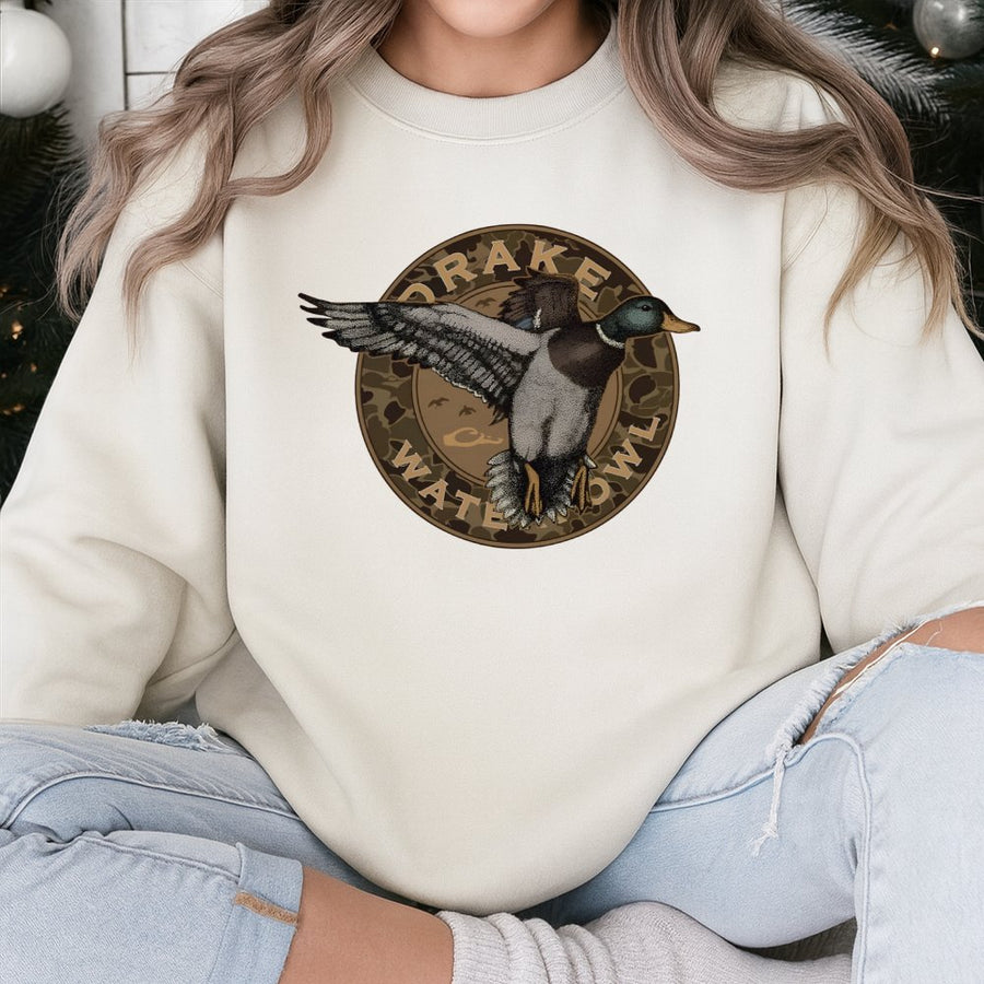 Mallard Duck Hunting Sweatshirt | Vintage Camo Waterfowl Design | Premium Cotton Blend | Gift For Hunter And Outdoorsman