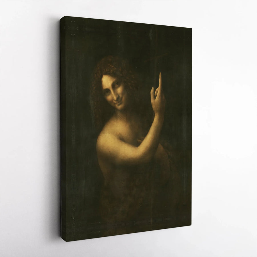 Saint John The Baptist Canvas | Leonardo Da Vinci Renaissance Wall Art | Gallery Wrapped Premium Print | Fine Art Home Decor Gift