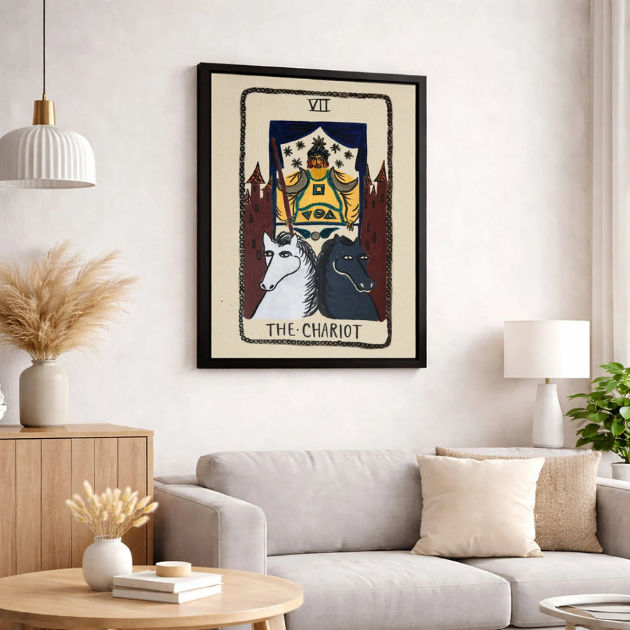 The Chariot Tarot Card Canvas Print | VII Major Arcana Wall Art | Premium Gallery-Wrapped Decor | Spiritual Gift for Mystic Seekers