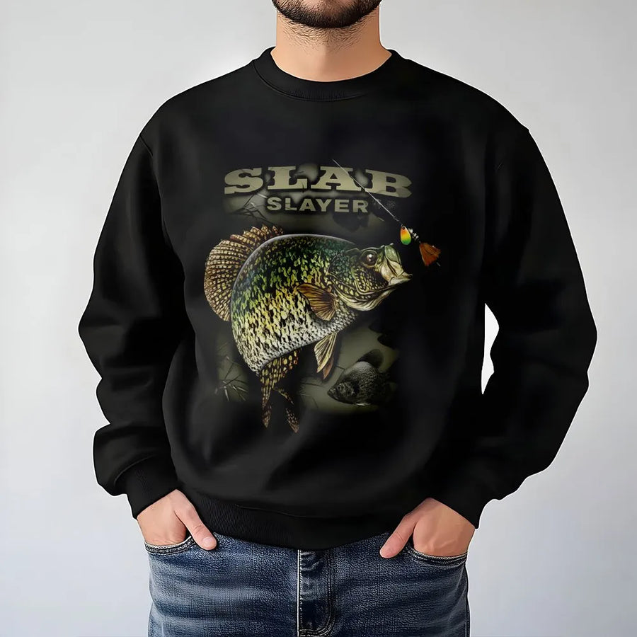 Crappie Fishing Sweatshirt | Slab Slayer Graphic Print | Premium Cotton Blend | Gift for Anglers & Lake Lovers