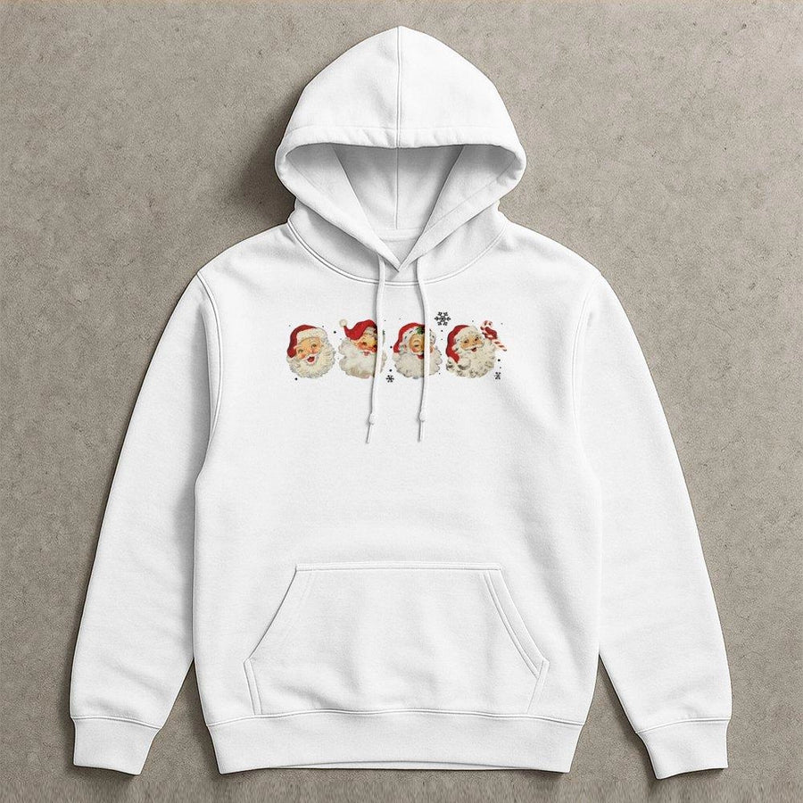 Retro Santa Hoodie | Vintage Christmas Graphic Sweatshirt | Premium Cotton Blend | Holiday Gift for Women and Men