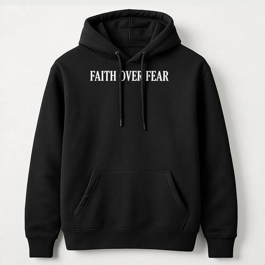 Faith Over Fear Hoodie | Inspirational Christian Graphic Tee | Premium Cotton | Religious Gift for Women