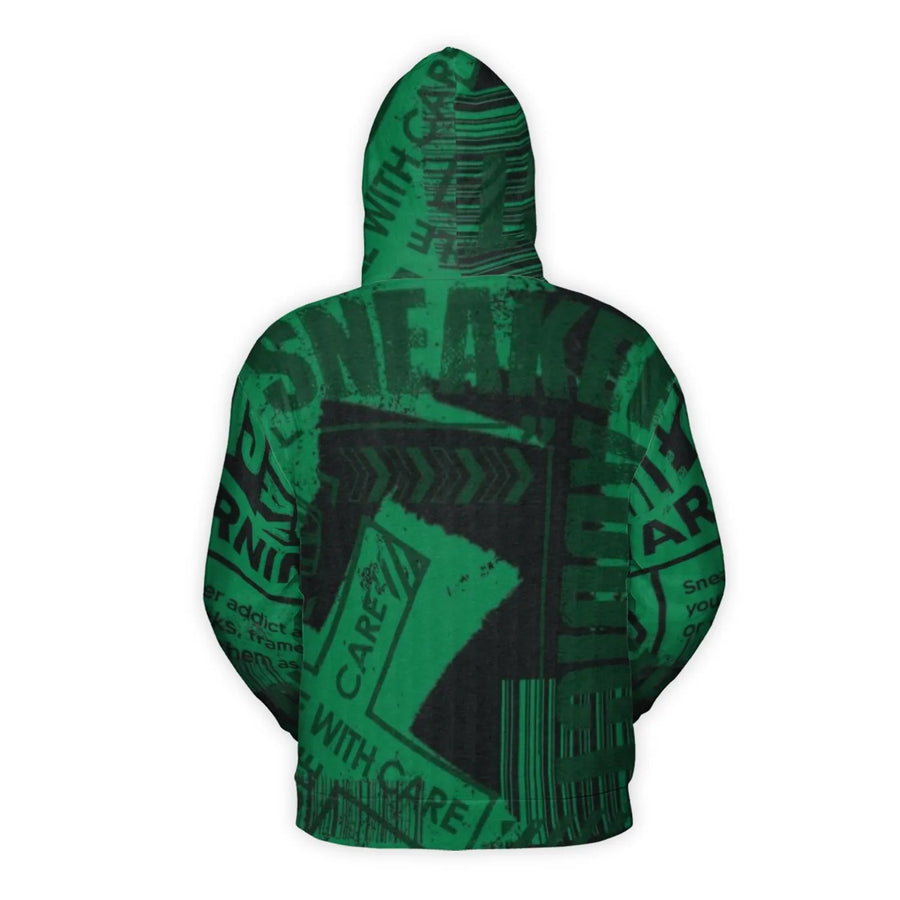 Sneaker Addict Graphic Hoodie | Shipping Label Collage Print | Premium Brushed Fleece Pullover | Streetwear Gift for Sneakerheads
