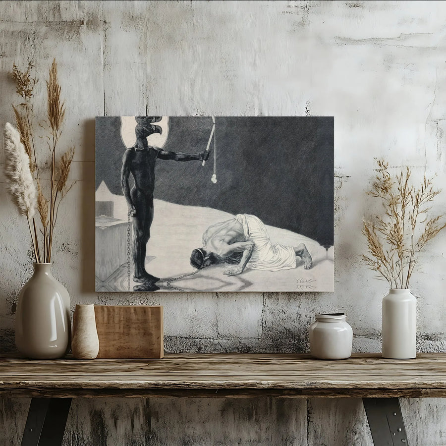 The Idol Of Autocracy Canvas Art | Mihály Zichy Fine Art Print | Gallery Wrapped Premium Wall Decor | Dark Symbolic Collector's Piece