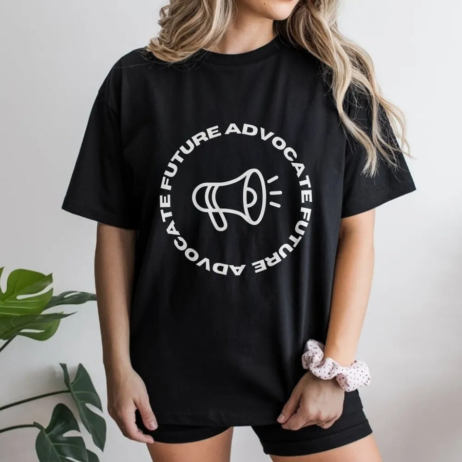Future Advocate T-Shirt | Activist Megaphone Graphic | Soft 100% Cotton | Gift for Law Student