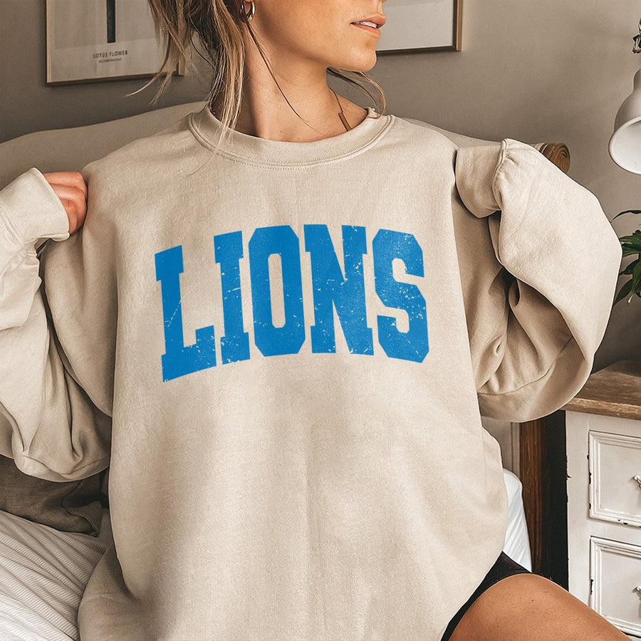 Retro Detroit Football Sweatshirt, Lion Mascot Sweatshirt, Game Day Sweatshirt, Lions Mascot Sweatshirt, Michigan Football, Detroit Football