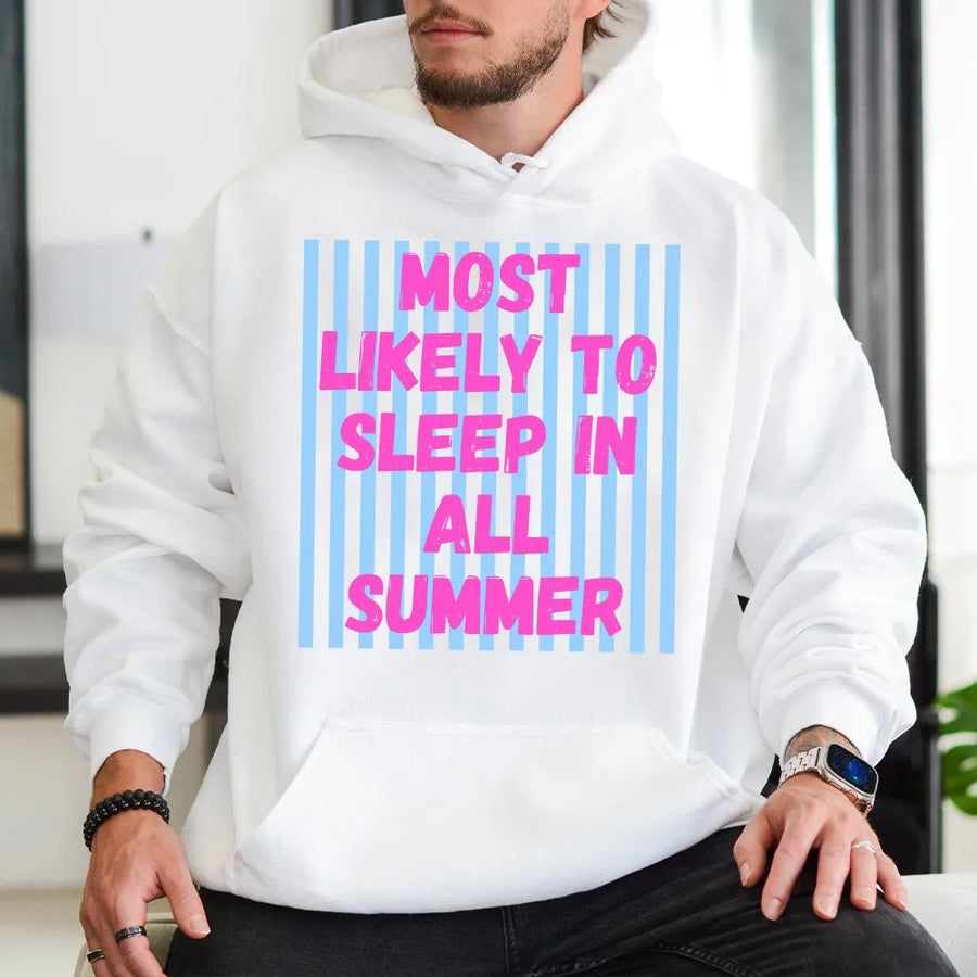 Last Day of School Hoodie | Funny 'Most Likely To' Summer Break Graphic | Soft Unisex Pullover | End of Year Teacher Group Matching Gift