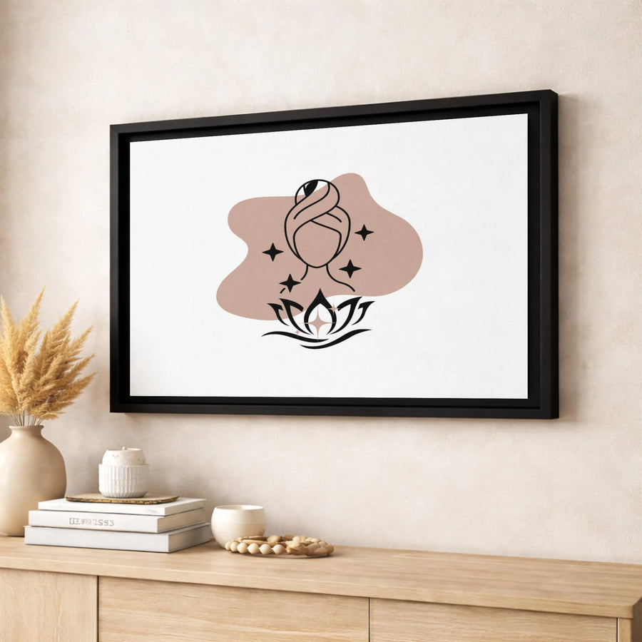 Spa Wall Art | Minimalist Woman with Lotus Flower Canvas | Premium Fade-Resistant Print | Relaxing Zen Decor for Bathroom or Bedroom