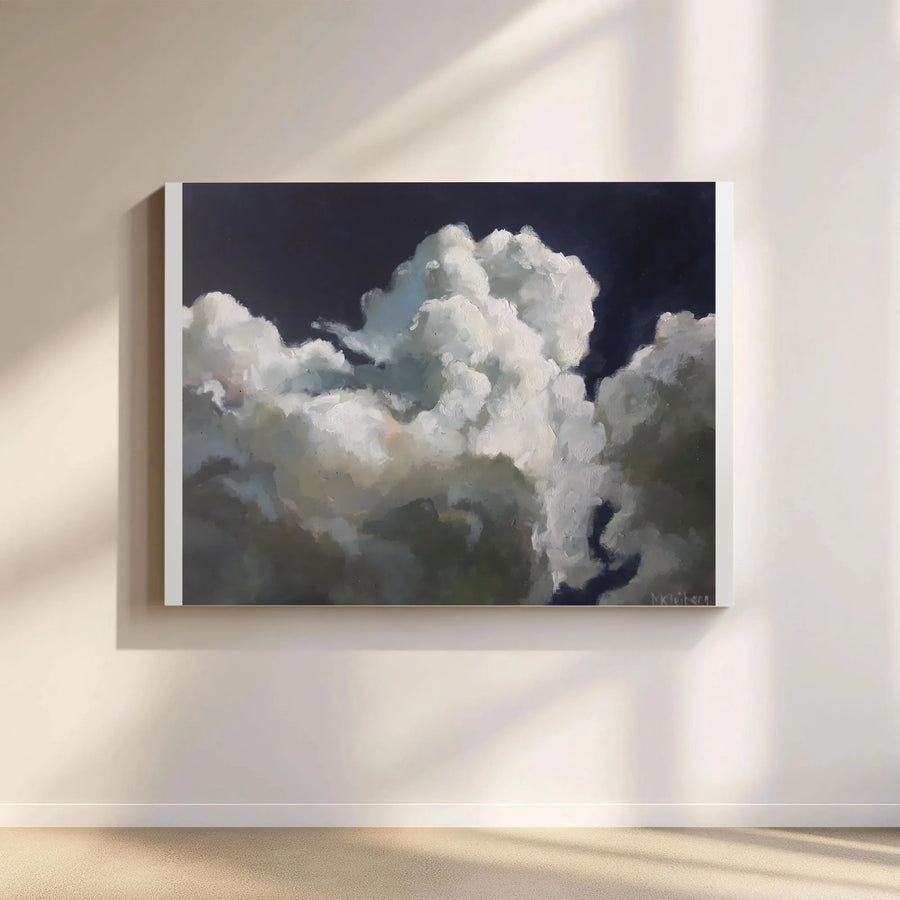 Dramatic Cloud Painting Canvas | Moody Sky Cloudscape Print | Thick Gallery Wrapped Canvas | Premium Living Room & Office Decor