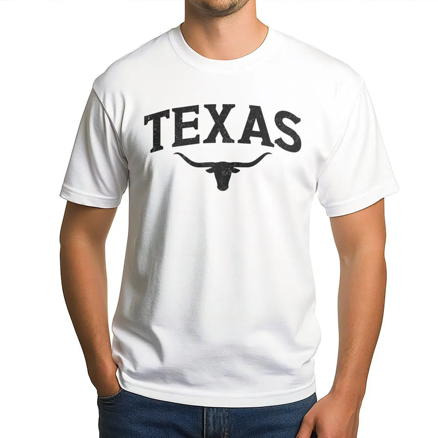 Texas T-Shirt | Retro Longhorn Graphic Sweatshirt | Premium Cotton Blend | Southern Cowboy Gift for Men and Women
