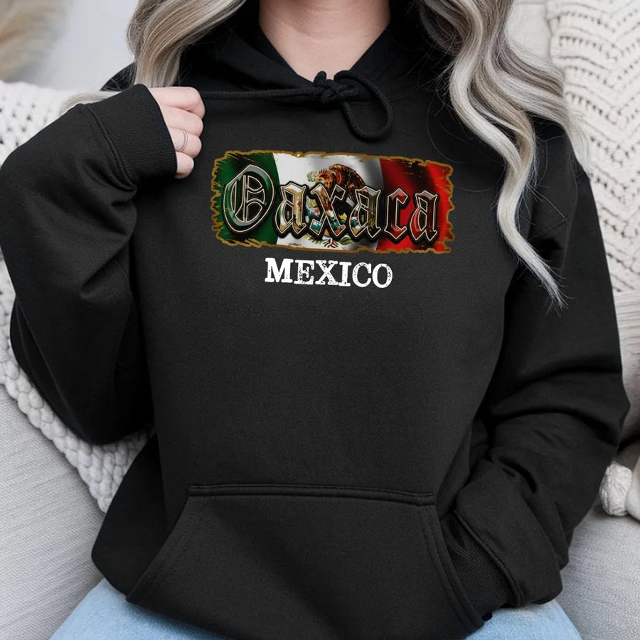 Oaxaca Mexico Hoodie | Vintage Mexican Flag Graphic | Premium Cotton Blend | Gift for Oaxacan Pride