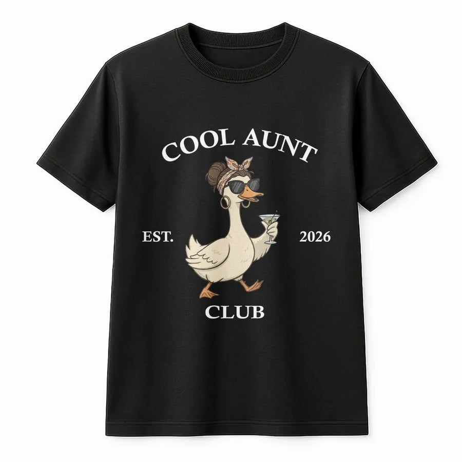 Cool Aunt Club T-Shirt | Funny Silly Goose Graphic Pullover | Premium Cotton Blend | Pregnancy Announcement Gift for Sister